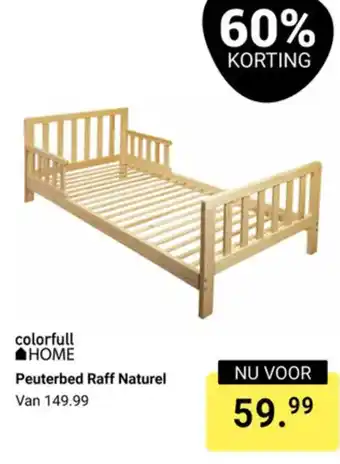 Van Asten BabySuperstore colorfullhome Peuterbed Raff Naturel aanbieding