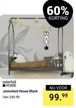 Van Asten BabySuperstore Colorfull home juniorbed house black aanbieding