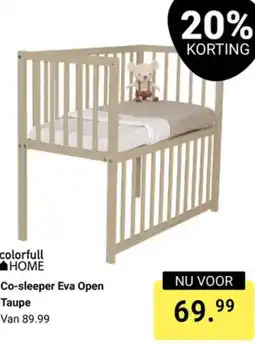 Van Asten BabySuperstore Colorfull home co-sleeper eva open taupe aanbieding