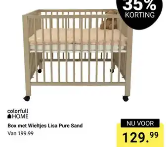 Van Asten BabySuperstore Colorfull home box met wieltjes lisa pure sand aanbieding