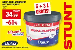 Hubo Dulux Muur en Plafondverf Mat aanbieding