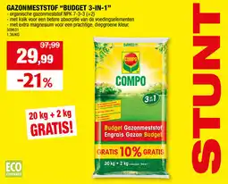 Hubo Gazonmeststof Budget 3-in-1 aanbieding