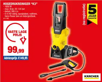 Hubo Hogedrukreiniger K3 aanbieding