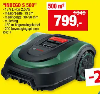 Hubo Bosch Robotmaaiers Indego S 500 aanbieding