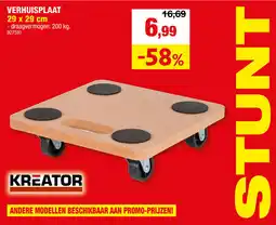 Hubo Kreator Verhuisplaat aanbieding