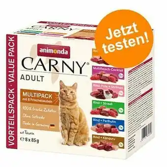 Zooplus 8x85g Maaltijdzakjes (6 soorten) Animonda Carny Kattenvoer aanbieding