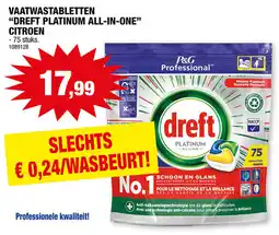 Hubo Vaatwastabletten Dreft Platinum All-In-One Citroen aanbieding