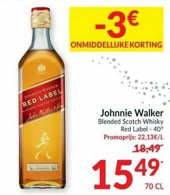 Intermarché Johnnie walker blended scotch whisky red label aanbieding