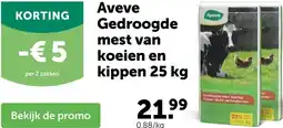 AVEVE Aveve Gedroogde mest van koeien en kippen 25 kg aanbieding