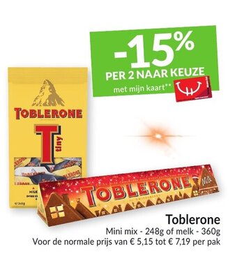 Intermarché Toblerone Mini mix aanbieding