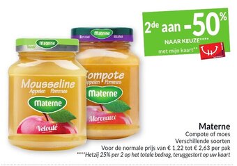 Intermarché Materne Compote of moes aanbieding
