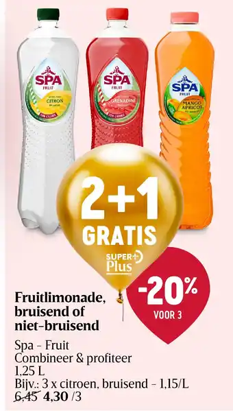 Delhaize Fruitlimonade, bruisend of niet-bruisend aanbieding