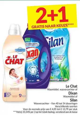 Intermarché Le Chat, Dixan, Silan aanbieding