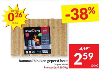 Aanmaakblokken geperst hout