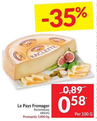 Intermarché Le Pays Fromager Raclettekaas aanbieding