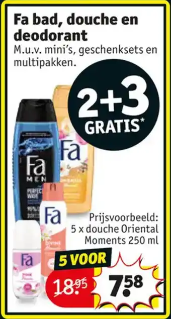 Kruidvat Fa bad, douche en deodorant aanbieding