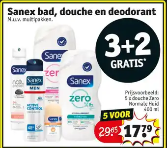 Kruidvat Sanex bad, douche en deodorant aanbieding