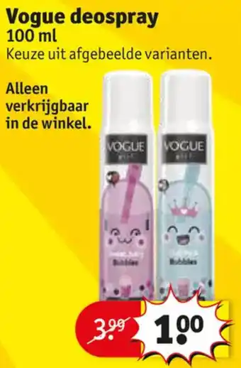 Kruidvat Vogue deospray aanbieding