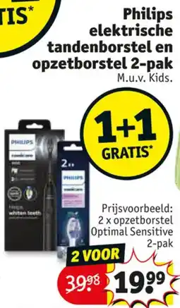 Kruidvat Philips elektrische tandenborstel en opzetborstel 2-pak aanbieding