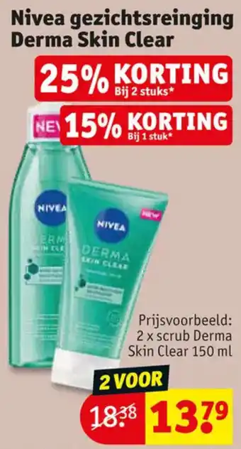 Kruidvat Nivea gezichtsreinging Derma Skin Clear aanbieding