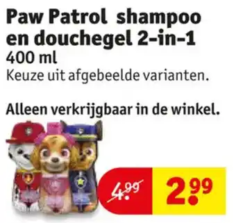 Kruidvat Paw Patrol shampoo en douchegel 2-in-1 aanbieding