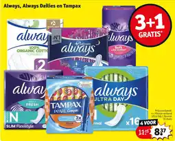 Kruidvat Always, Always Dailies en Tampax aanbieding