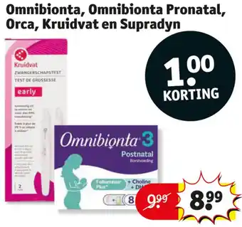 Kruidvat Omnibionta, Omnibionta Pronatal, Orca, Kruidvat en Supradyn aanbieding