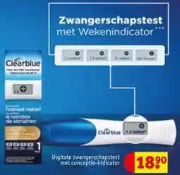 Kruidvat Clearblue Digitale zwangerschapstest met conceptie-indicator aanbieding