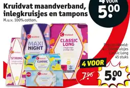 Kruidvat Kruidvat maandverband, inlegkruisjes en tampons aanbieding