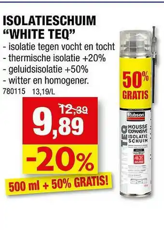 Hubo Isolatieschuim aanbieding