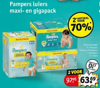 Kruidvat Pampers luiers maxi en gigapack aanbieding