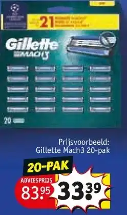 Kruidvat Gillette Mach3 20-pak aanbieding