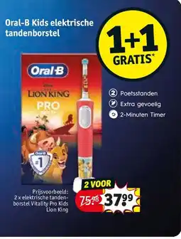 Kruidvat 2 x elektrische tanden- borstel Vitality Pro Kids Lion King aanbieding