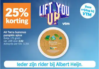 Albert Heijn AH Terra hummus pumpkin spice aanbieding