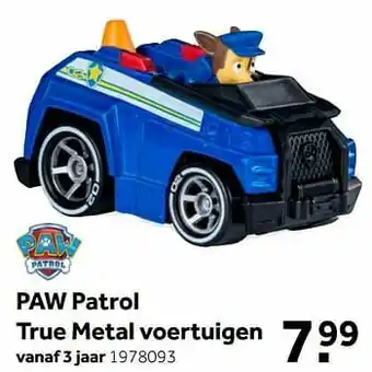 Intertoys Paw patrol true metal voertuigen aanbieding
