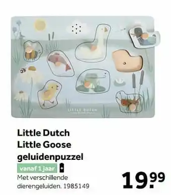 Intertoys Little dutch little goose geluidenpuzzel aanbieding