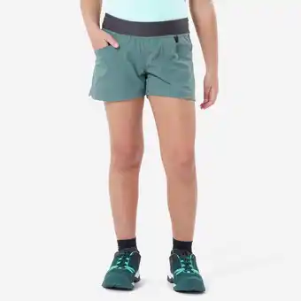 Decathlon Wandelshort voor kinderen MH500 groen/grijs 7-15 jaar aanbieding