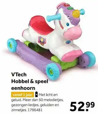 Vtech hobbel + speel eenhoorn