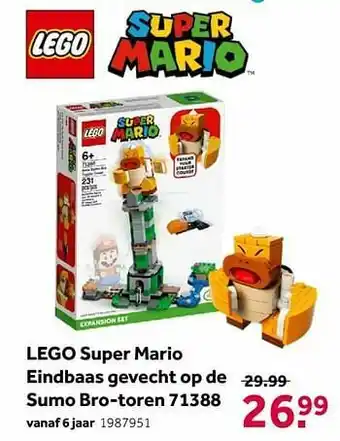 Intertoys Lego super mario eindbaas gevecht op de sumo bro-toren 71388 aanbieding