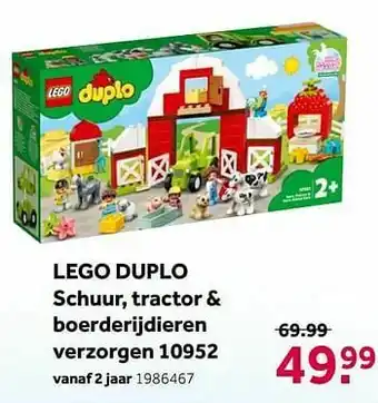 Intertoys Lego duplo schuur tractor + boerderijdieren verzorgen 10952 aanbieding