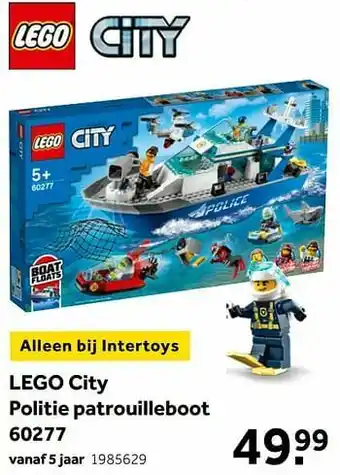 Intertoys Lego city politie patrouilleboot 60277 aanbieding
