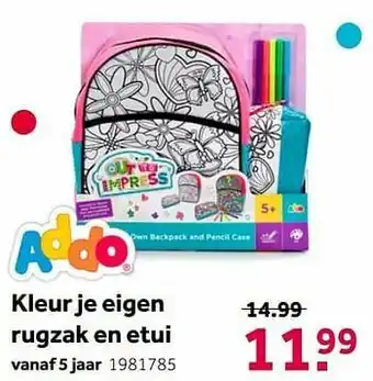 Kleur je eigen rugzak en etui