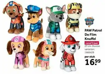 Intertoys Paw patrol de film knuffel aanbieding