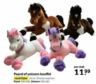 Intertoys Paard knuffel aanbieding