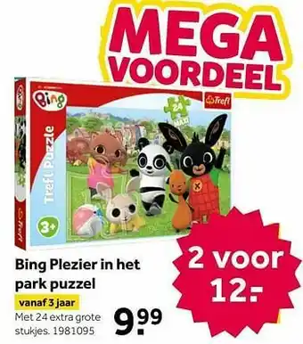 Intertoys Bing plezier in het park puzzel aanbieding