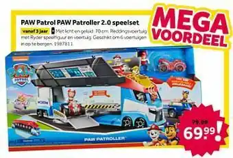 Intertoys Paw patrol paw patroller 2.0 speelset aanbieding