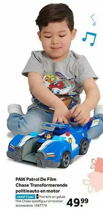 Intertoys Paw patrol de film chase transformerende politieauto en motor aanbieding