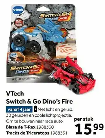 Intertoys Vtech switch + go dino’s fire aanbieding