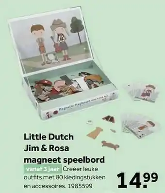 Intertoys Little dutch jim + rosa magneet speelbord aanbieding