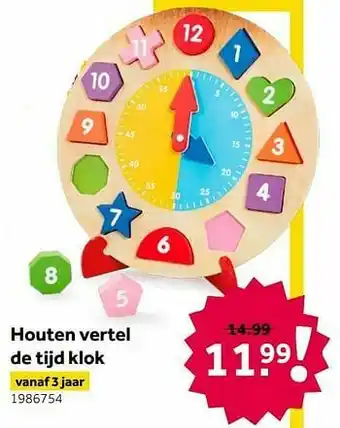 Houten vertel de tijd klok